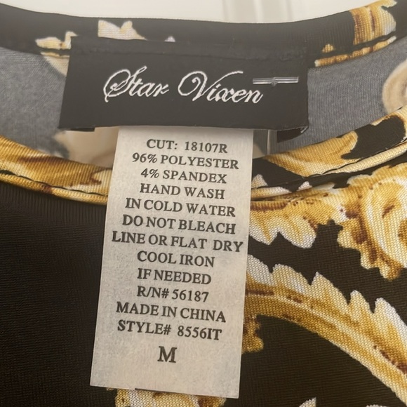 Cold Shoulder Black/Gold Top - Picture 4 of 4